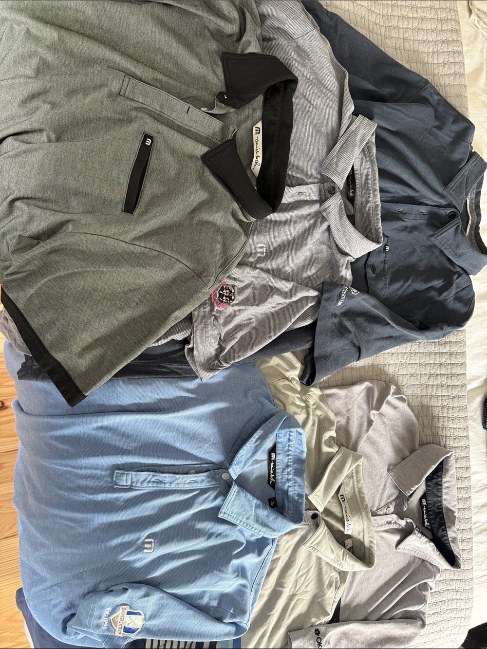 Travis Mathew Golf Shirts- Lot of 6, Golf Logos, Size Large